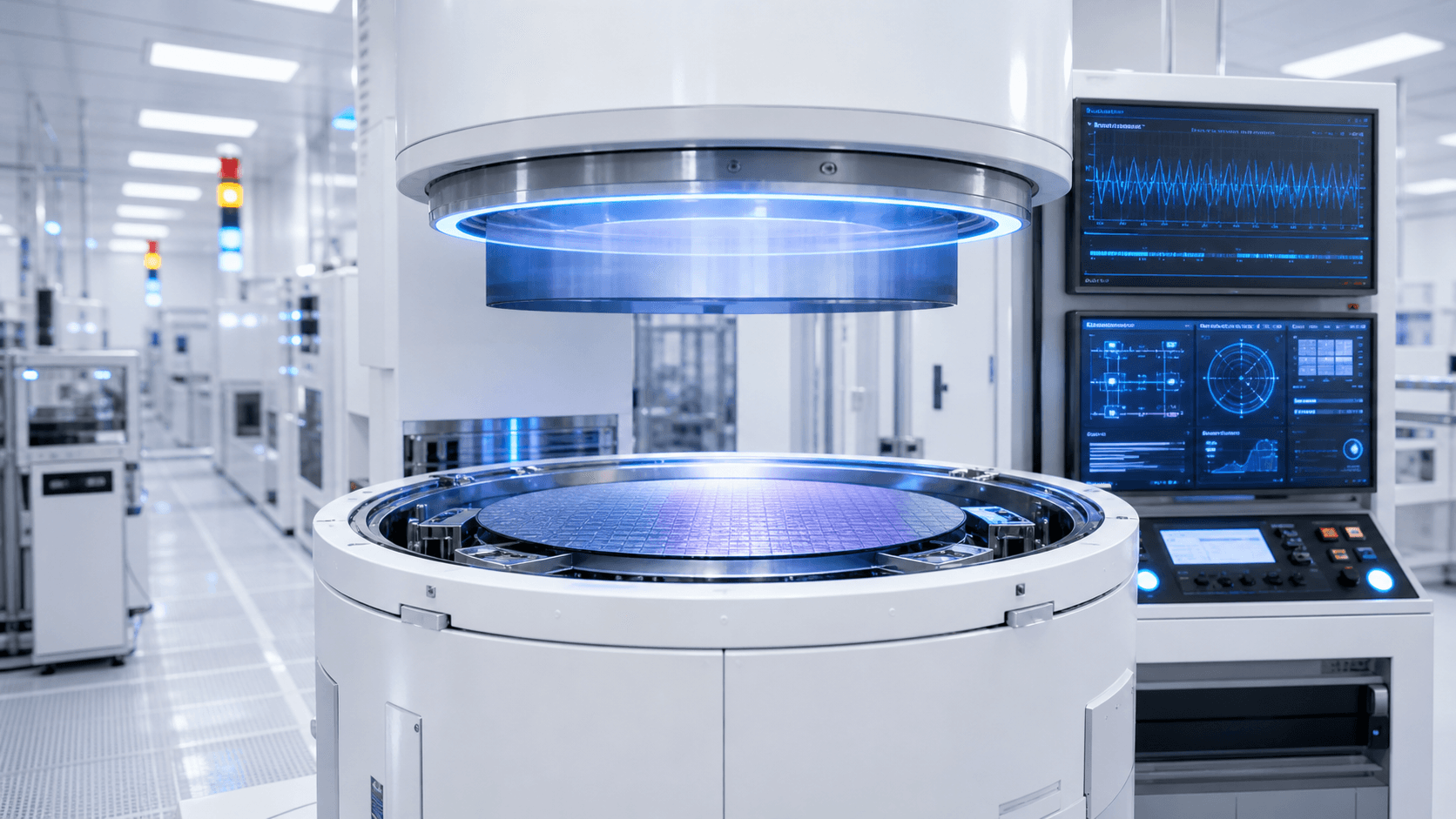 Semiconductor wafer process chamber with RF waveform monitoring visuals